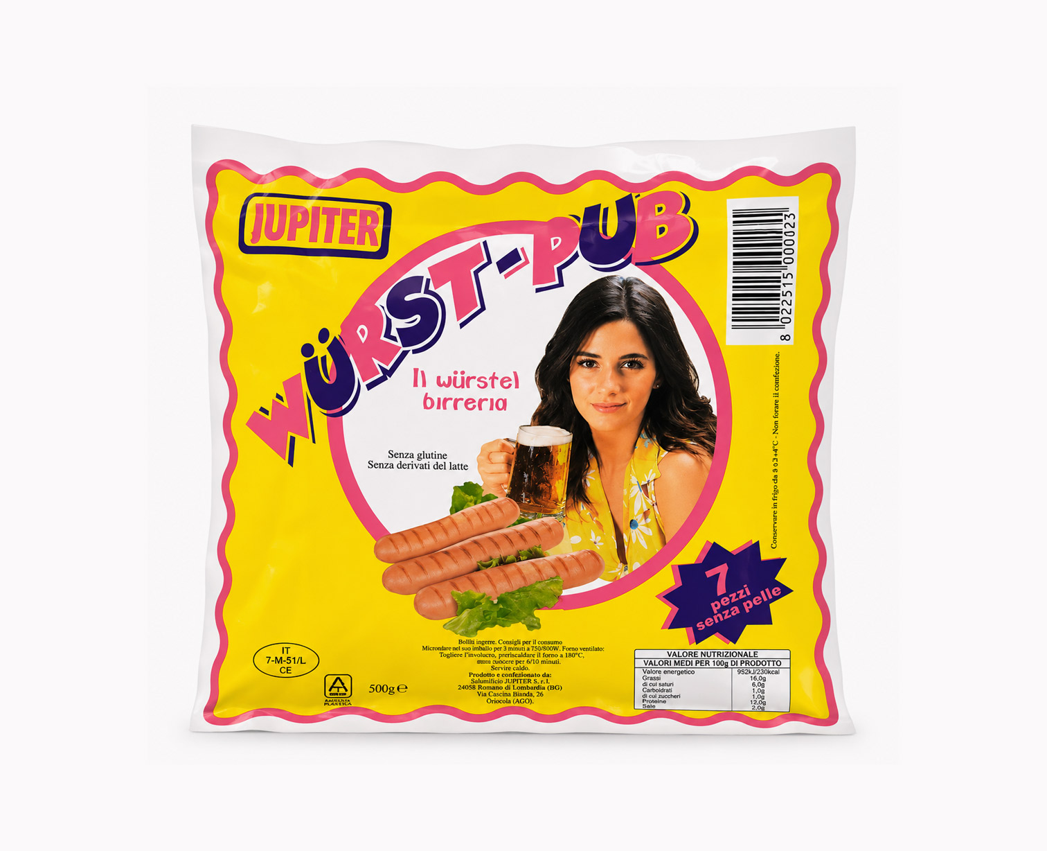 Würstel 500g JUPITER (busta da 7 würstel)