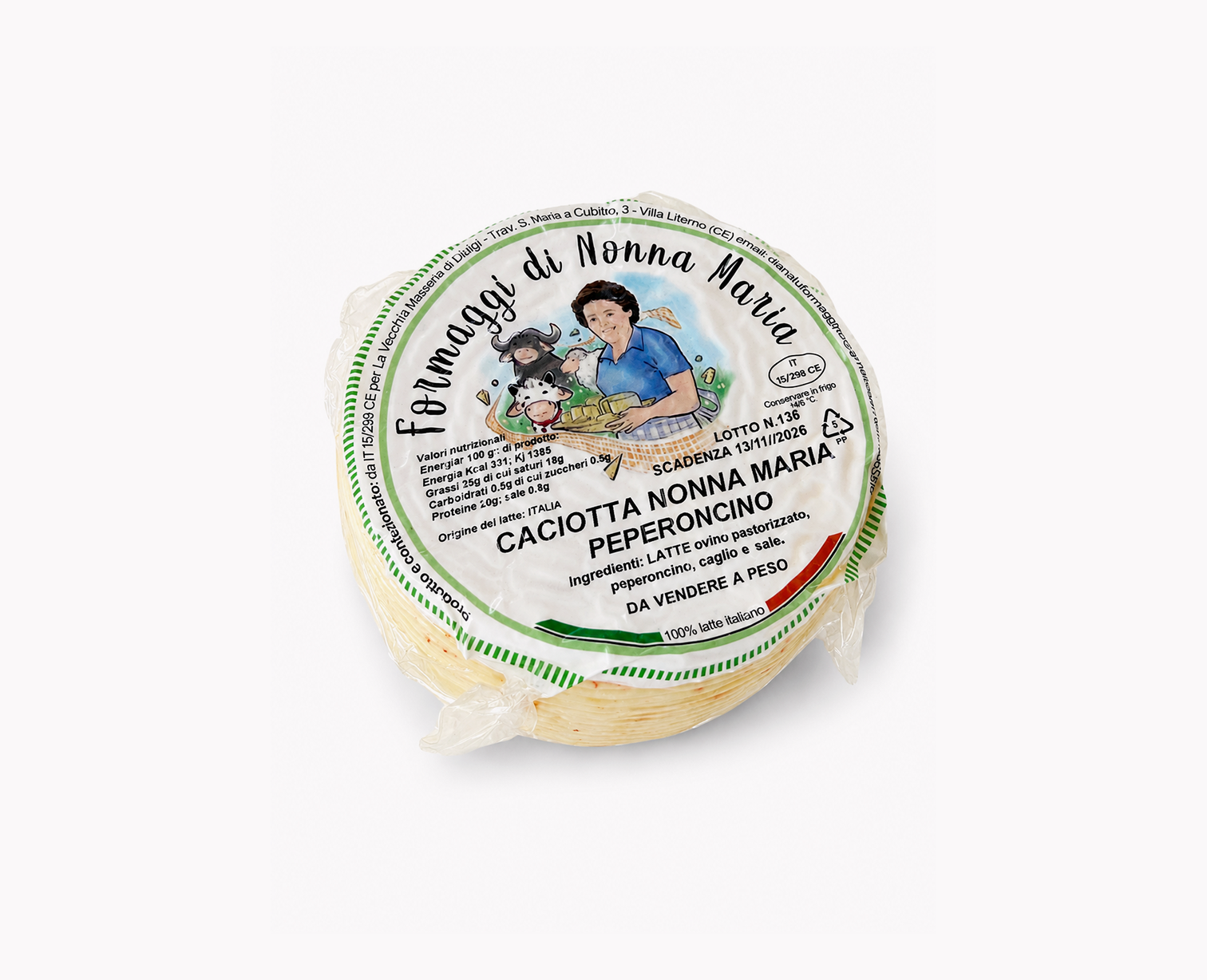 Caciotta stagionata al peperoncino NONNA MARIA